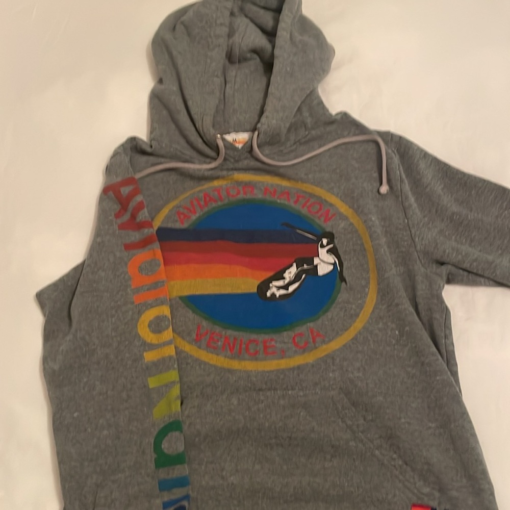 Aviator nation pullover hoodie. Unisex. Size medium. Grey - Picture 2 of 3